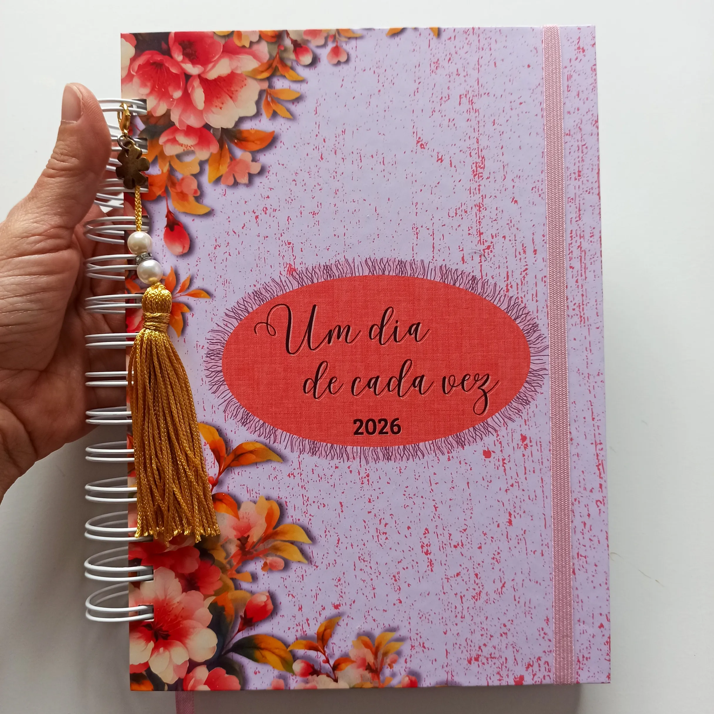 Agenda 2026 Floral e Delicada Personalizada Com Nome na Capa